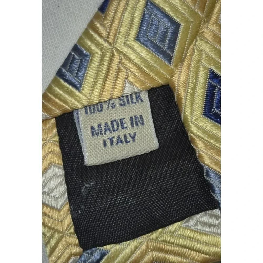 John W. Nordstrom Jacquard 100% Silk Tie Textured Gold Blue Executive Boardroom‎
